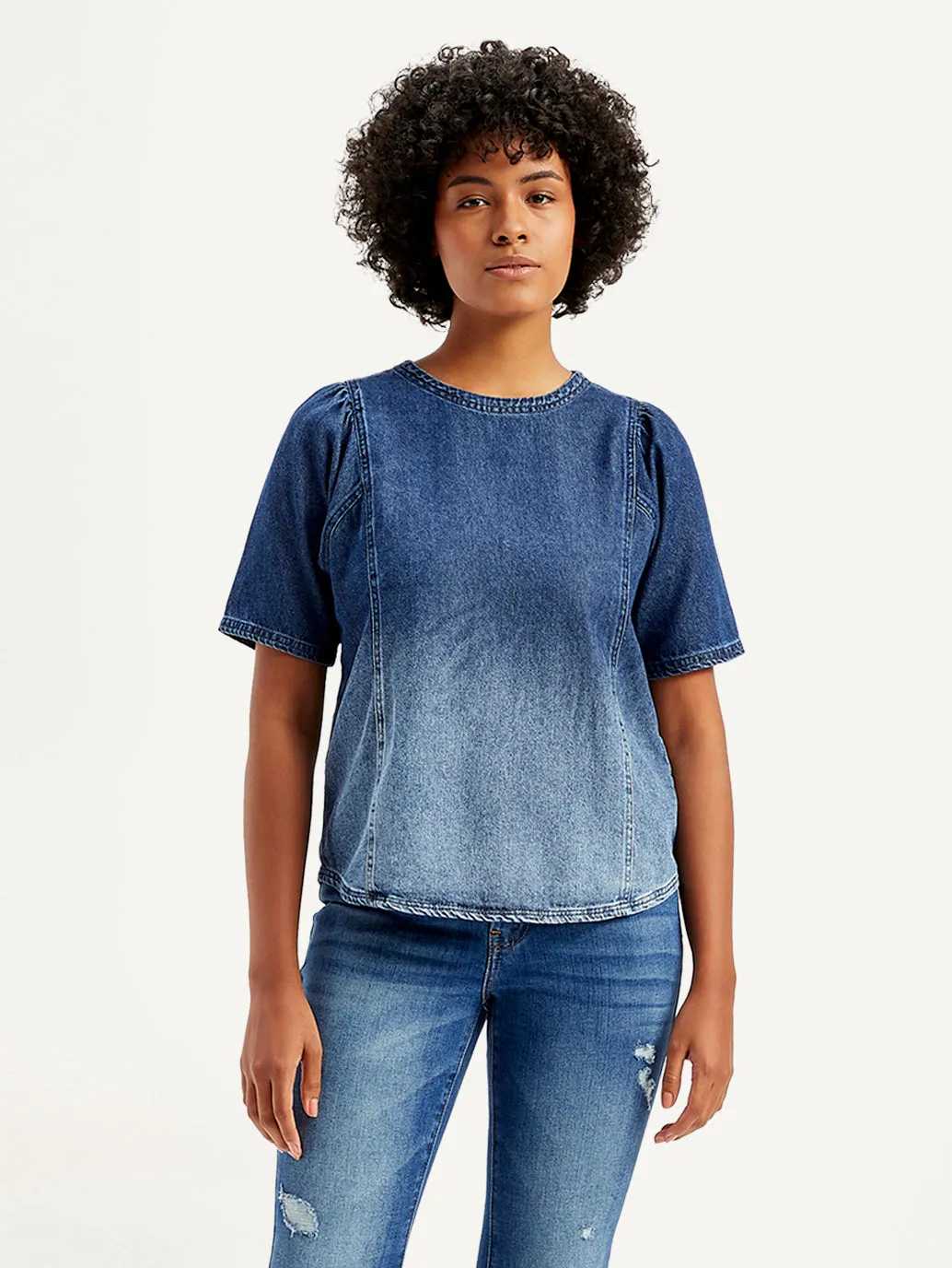 Women's Printed Blue Top