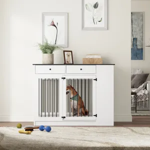 Wood Furniture Style Dog Crate with 1 Door and 3 Drawers