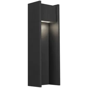 Zur 18 In. LED Outdoor Wall Sconce in-line Fuse 3000K Black Finish